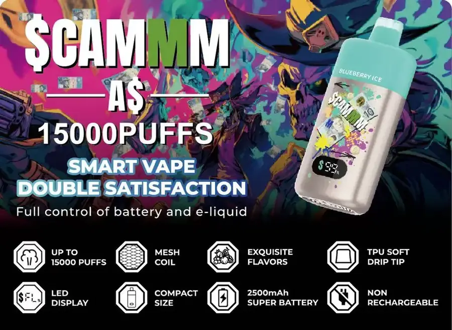 New CAMMM 15000 Puffs Disposable Vape 10 Flavors