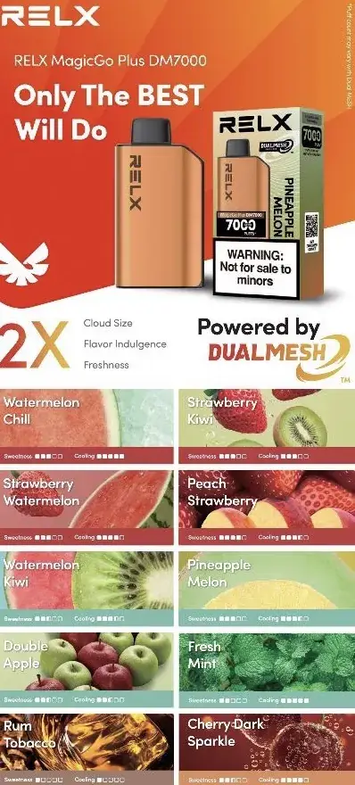 RELX MagicGo Plus DM7000 9 Flavors